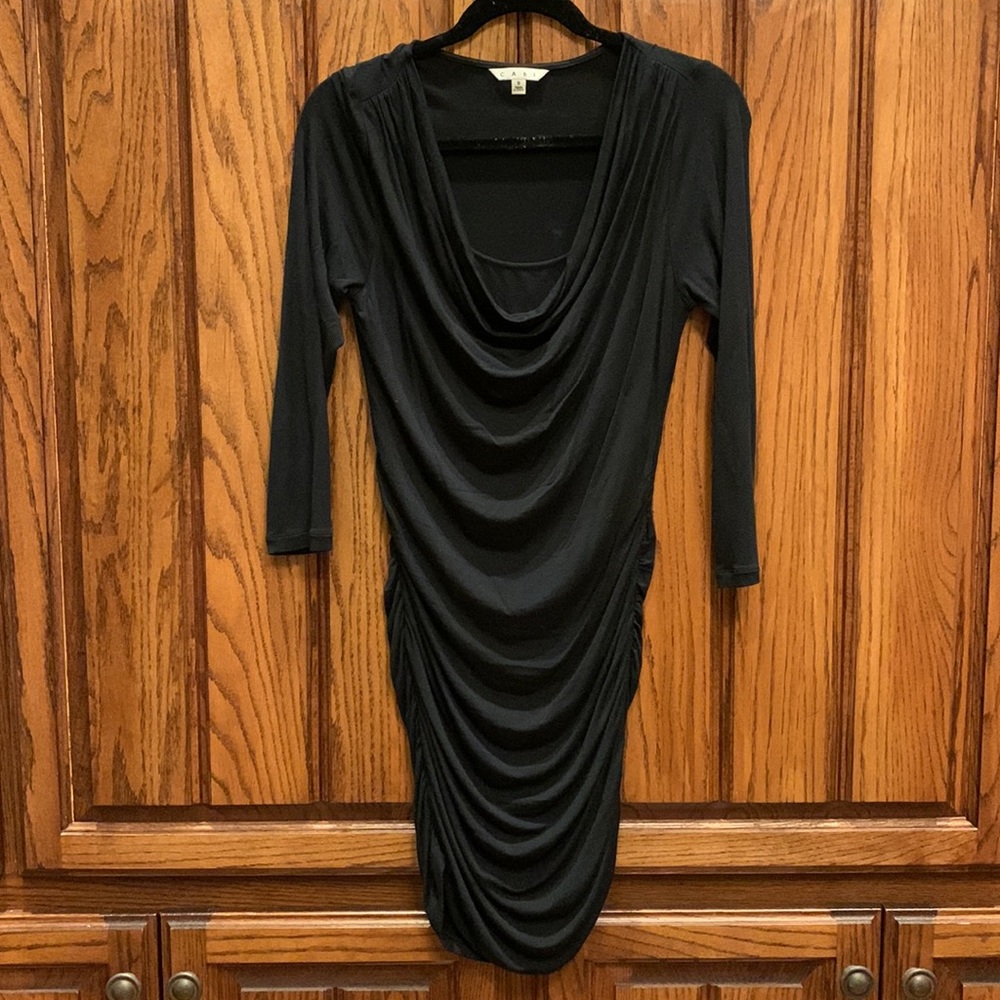 Cabi Black ruched tunic dress